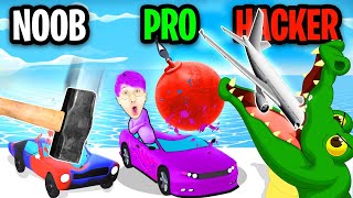NOOB vs PRO vs HACKER In CRASH MASTER 3D!? (SECRET PLANE UNLOCKED!) screenshot 3