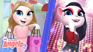 🛍️ Princess Pink vs. Rockstar Glam! 🧑‍🎤 Fashion Showdown in My Talking Angela 2 #shorts screenshot 4