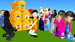Scary Teacher 3D vs Squid Game Who Throw Faster Weights Challenge Miss T vs 6 Neighbor vs Water Pipe screenshot 5