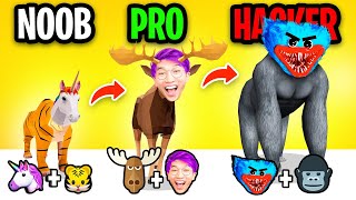 NOOB vs PRO vs HACKER In ANIMALS ATTACK!? (ALL LEVELS!) screenshot 4