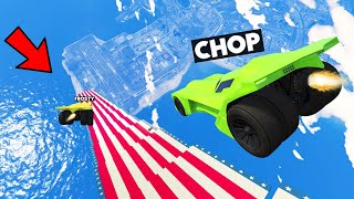 GTA 5 MEGA RAMP JUMPING SUPER SPEED CARS WITH CHOP screenshot 4