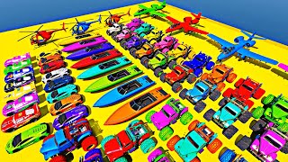 GTA V - Epic New Stunt Race For Car Racing Challenge By Spiderman With Amazing Car Planes and Boats screenshot 3