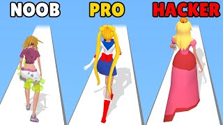 NOOB vs PRO vs HACKER in Makeover Run screenshot 3