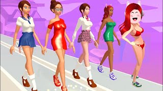 แคทวอล์คบิวตี้ 👙👗👠 NOOB vs PRO vs HACKER in Fashion Battle Gameplay Android ios (All Levels) | CKKID screenshot 1