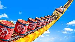 Testing Trains vs 10,000 Tons of T.N.T in Slingshot Train screenshot 2